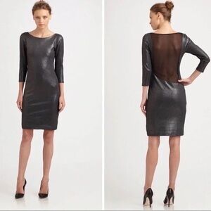 Alice + Olivia Charnelle Metallic Sheer Back Dress